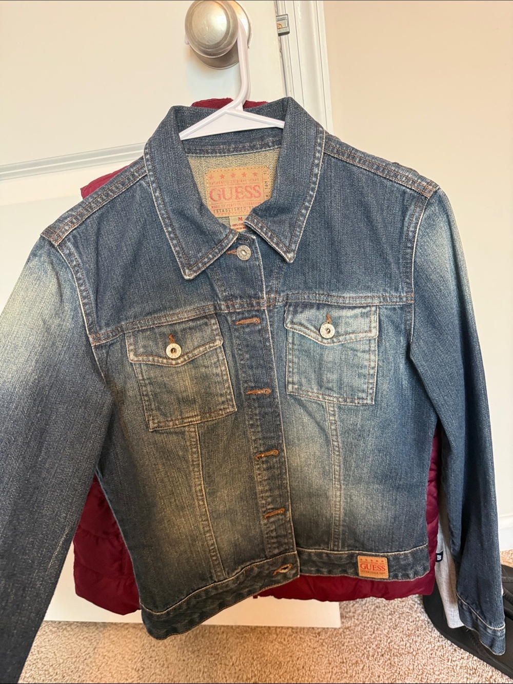 GUESS Girls' Faded Blue Denim Jacket